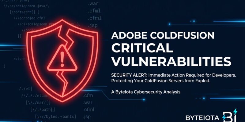 Adobe ColdFusion critical security vulnerabilities CVSS 10.0 patch warning shield