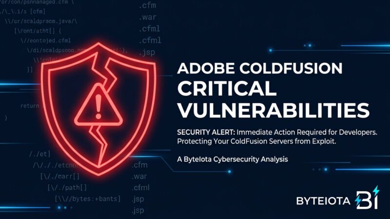 Adobe ColdFusion critical security vulnerabilities CVSS 10.0 patch warning shield