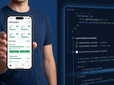 Cursor iOS app showing AI coding agents dashboard on mobile with agent supervision interface