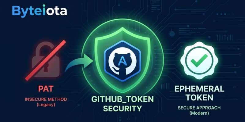 GitHub Actions workflow showing GITHUB_TOKEN replacing PAT for Copilot CLI authentication