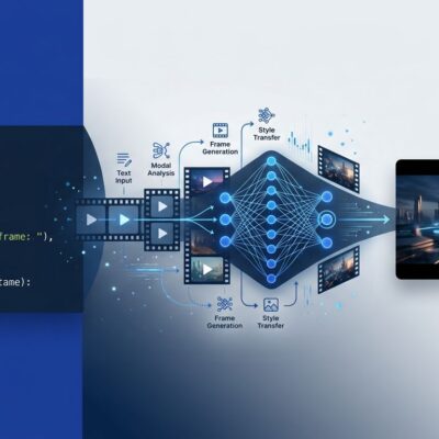 Gemini Omni Flash API video generation workflow diagram showing Python code and AI processing pipeline