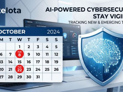 Calendar showing twice-monthly Adobe security patch schedule with AI threat acceleration concept