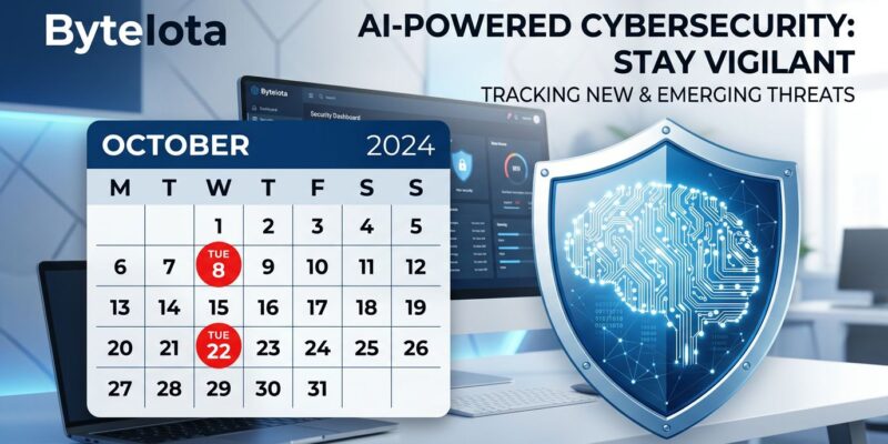 Calendar showing twice-monthly Adobe security patch schedule with AI threat acceleration concept