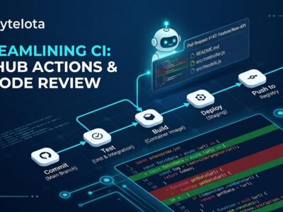 OpenAI Codex GitHub Action workflow diagram showing automated code review in a CI pipeline with GitHub Actions