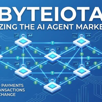 OKX AI Marketplace showing interconnected AI agents exchanging stablecoin payments