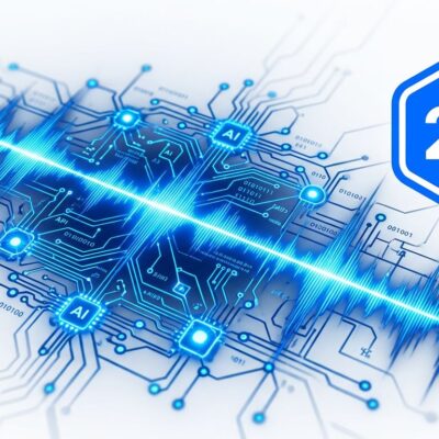 GPT-Realtime-2.1 voice agent API update showing sound waveform and circuit network in blue and white ByteIota brand colors