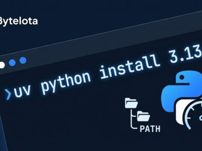 Terminal showing uv python install 3.13 command with Python PATH installation diagram