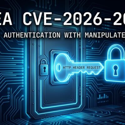 Gitea CVE-2026-20896 authentication bypass vulnerability - a glowing padlock bypassed by a single HTTP header, representing the critical security flaw in Gitea Docker deployments