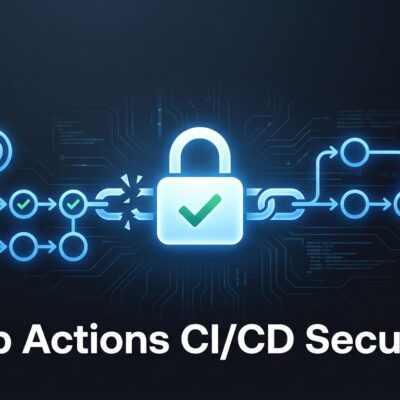 GitHub Actions workflow diagram showing GITHUB_TOKEN replacing PAT for Copilot CLI authentication, with a secure padlock icon on blue background