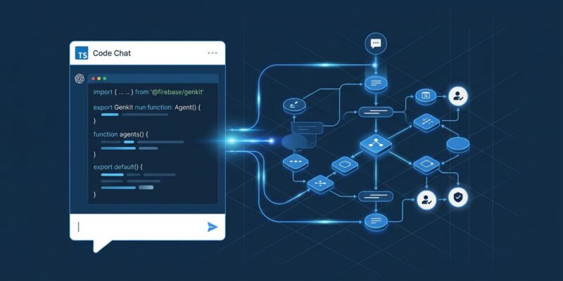 Firebase Genkit Agents API stateful chat agents diagram