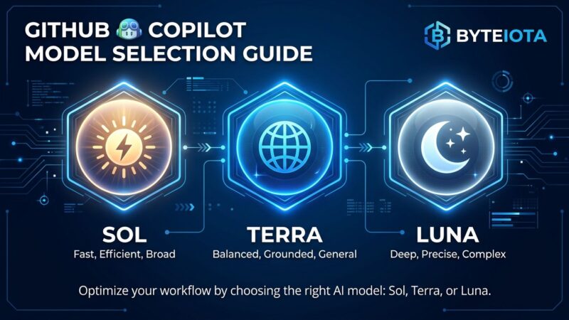 GitHub Copilot model picker showing GPT-5.6 Sol Terra Luna options