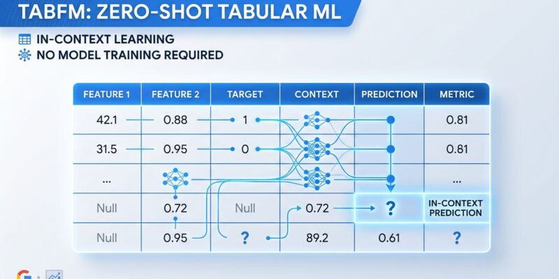 Google TabFM zero-shot tabular foundation model for machine learning predictions without training