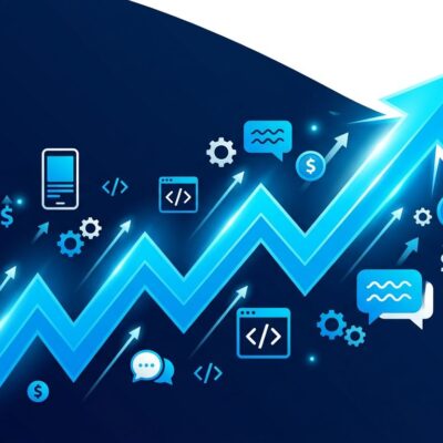 Abstract data visualization chart showing explosive startup growth trajectory representing Lovable's vibe coding valuation milestone