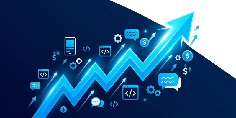 Abstract data visualization chart showing explosive startup growth trajectory representing Lovable's vibe coding valuation milestone