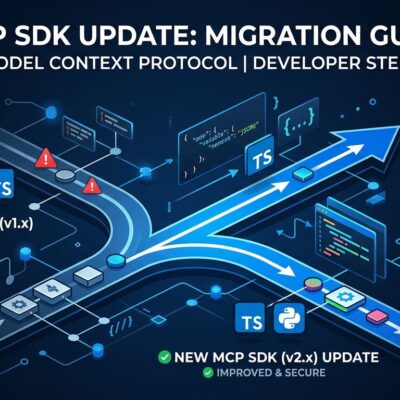 MCP SDK migration diagram showing Python and TypeScript package changes before July 28 deadline