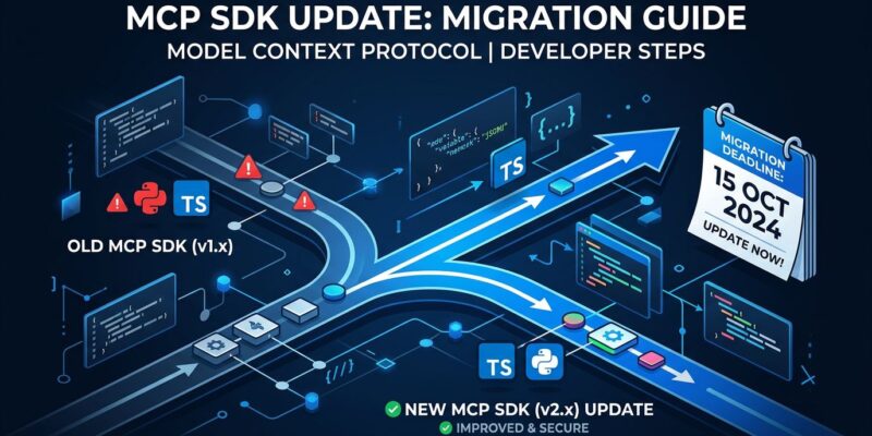 MCP SDK migration diagram showing Python and TypeScript package changes before July 28 deadline