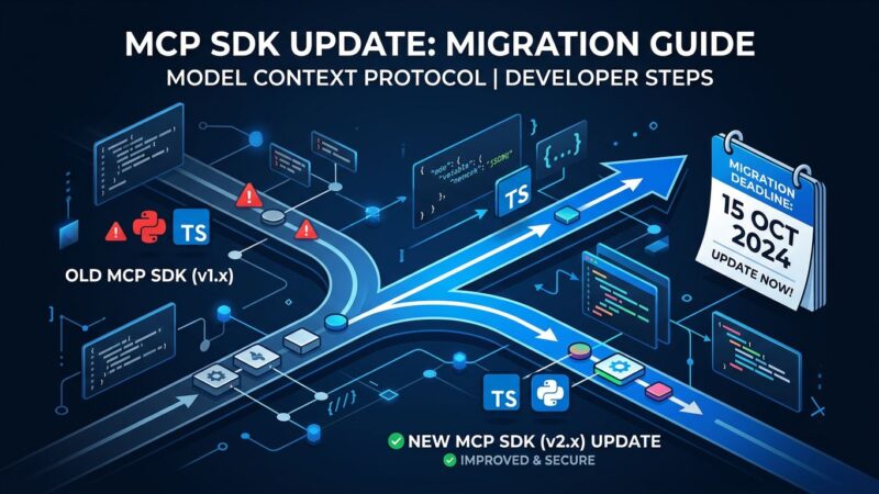 MCP SDK migration diagram showing Python and TypeScript package changes before July 28 deadline