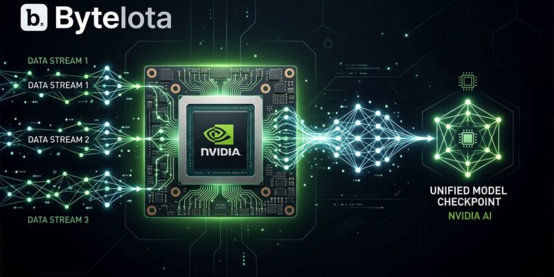 NVIDIA GPU chip with three generation modes converging into one model checkpoint