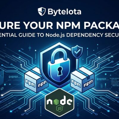 npm 12 package security showing locked package boxes with blue circuit lines