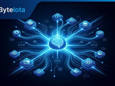 Abstract visualization of AI agent memory architecture with blue data streams and MCP protocol symbols