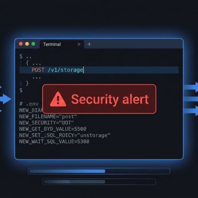 Grok Build CLI terminal showing data being uploaded to xAI's grok-code-session-traces GCS bucket with .env file exposure warning