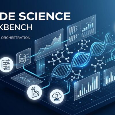 Claude Science AI workbench showing 60+ scientific database connectors and compute orchestration
