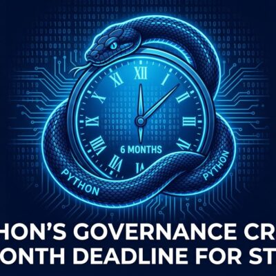 Python snake wrapped around a ticking clock representing the six-month JIT deadline