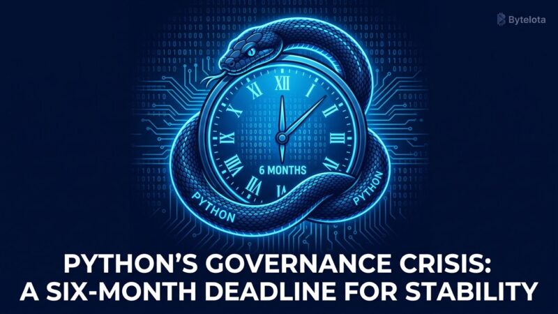 Python snake wrapped around a ticking clock representing the six-month JIT deadline