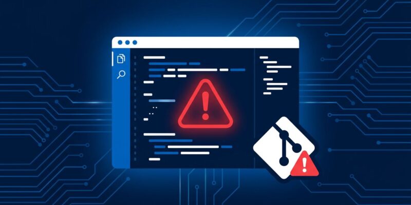 Cursor IDE security warning showing unpatched git.exe RCE vulnerability