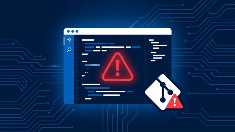 Cursor IDE security warning showing unpatched git.exe RCE vulnerability
