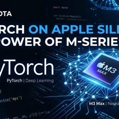 PyTorch 2.13 release showing FlexAttention on Apple Silicon MPS with neural network visualization in blue and white