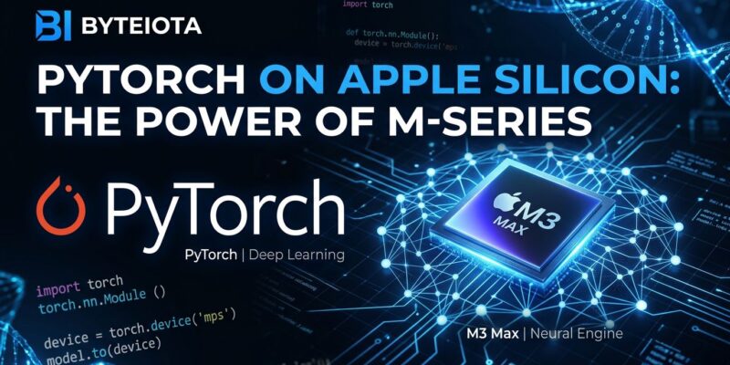 PyTorch 2.13 release showing FlexAttention on Apple Silicon MPS with neural network visualization in blue and white