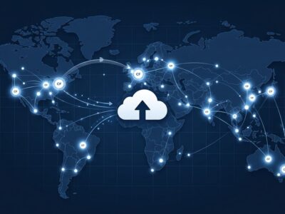 Cloudflare Drop edge network deployment visualization showing drag-and-drop file upload with global CDN nodes