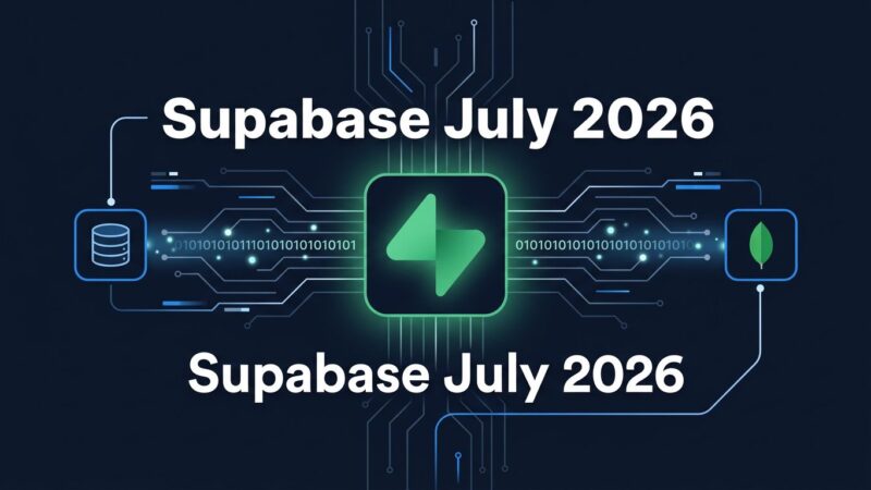 Supabase July 2026 update showing MongoDB in Postgres, binary Realtime, and TanStack DB sync