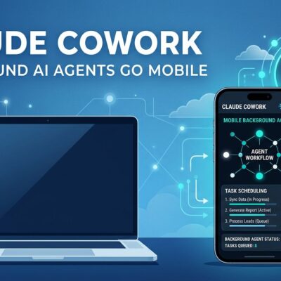 Claude Cowork running background AI agent tasks on mobile while laptop is closed