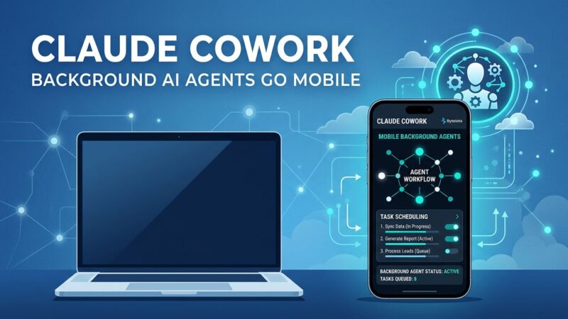 Claude Cowork running background AI agent tasks on mobile while laptop is closed