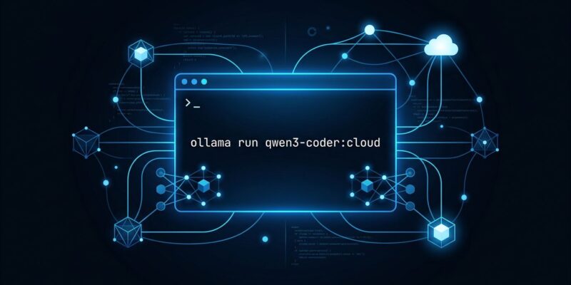 Ollama cloud and local AI platform illustration