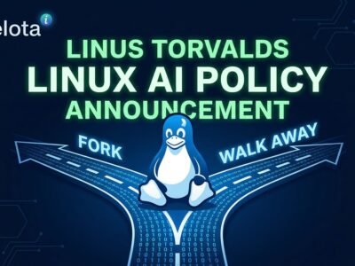 Linus Torvalds Linux AI policy - fork in the road representing the fork-it-or-walk-away declaration