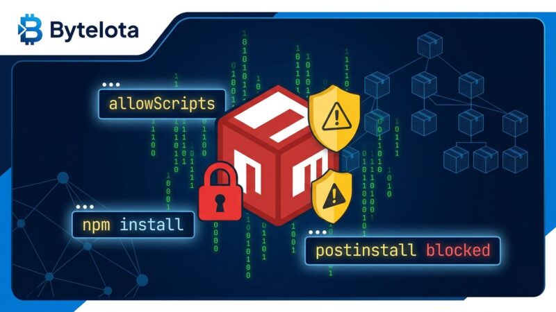 npm v12 install scripts blocked by default - supply chain security migration guide
