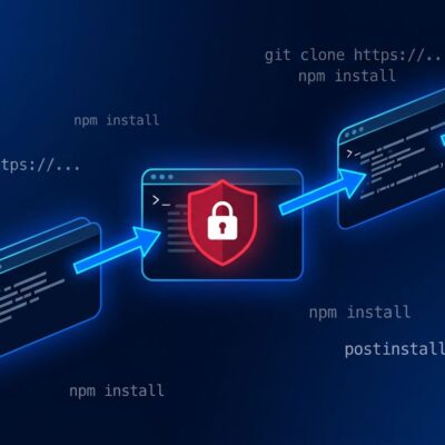 CLI command composition chain attack diagram showing how MOSAIC exploits AI coding agents