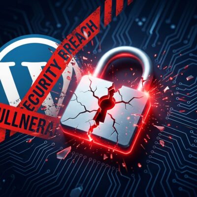 Broken padlock on dark blue background representing the wp2shell WordPress pre-authentication RCE vulnerability CVE-2026-63030