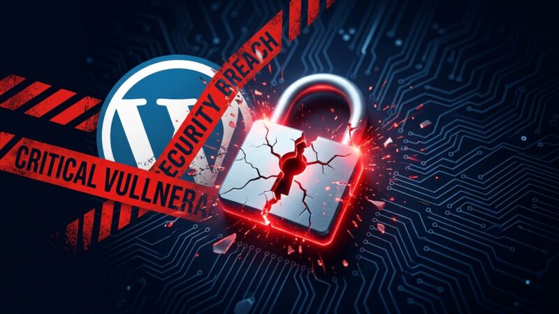 Broken padlock on dark blue background representing the wp2shell WordPress pre-authentication RCE vulnerability CVE-2026-63030