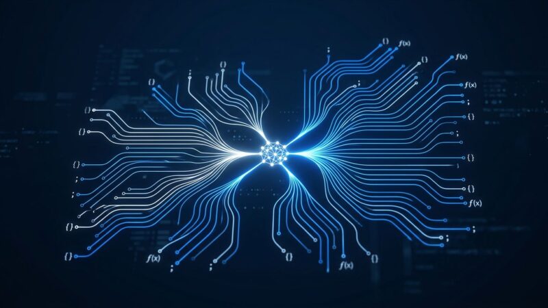 Abstract visualization of parallel AI subagents branching from a central orchestrator node, representing Claude Code dynamic workflows