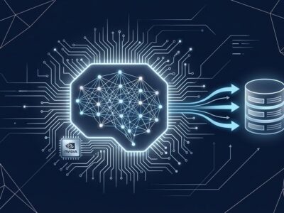 NVIDIA Nemotron 3 Embed embedding model architecture diagram with neural network nodes and data flow visualization
