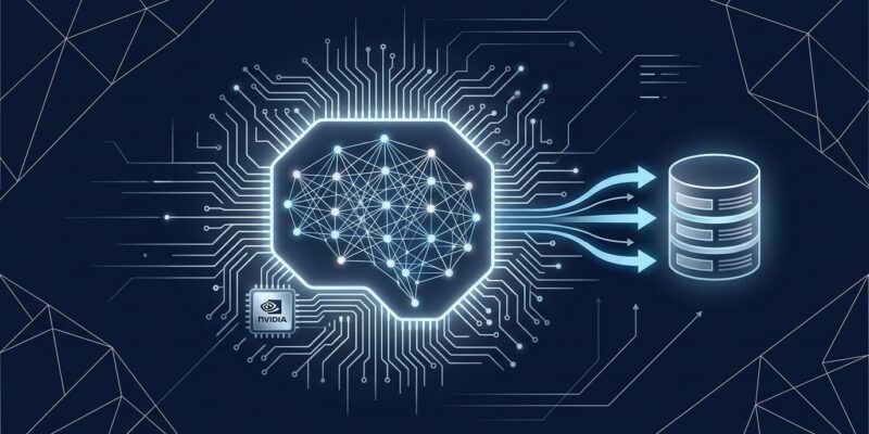 NVIDIA Nemotron 3 Embed embedding model architecture diagram with neural network nodes and data flow visualization
