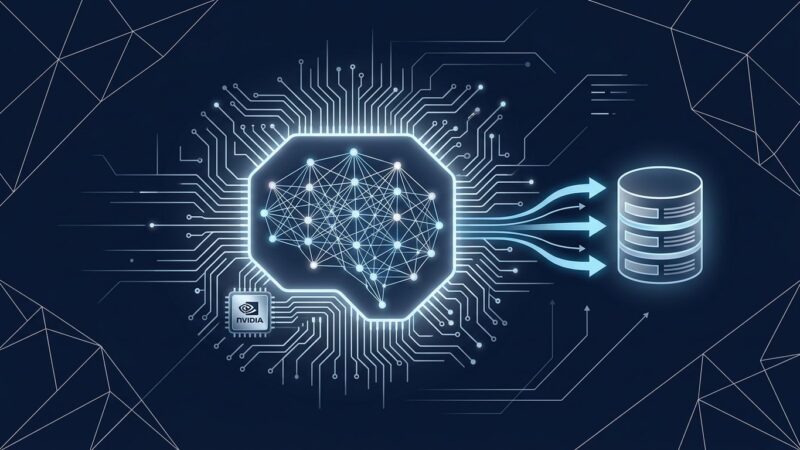 NVIDIA Nemotron 3 Embed embedding model architecture diagram with neural network nodes and data flow visualization