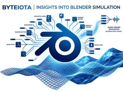 Blender 5.2 LTS node physics and Geometry Nodes visualization in blue and white
