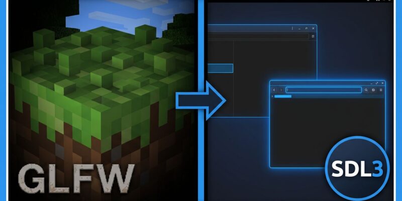 Split-screen comparison showing GLFW on left and SDL3 native Wayland on right for Minecraft Java Edition