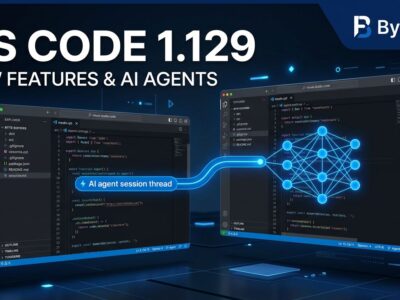 VS Code 1.129 Agent Host Protocol showing AI sessions spanning multiple editor windows with blue glowing nodes