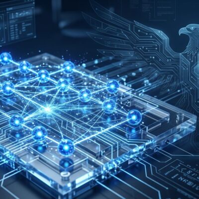 QuantumEAGLe NSA quantum computing initiative diagram showing quantum circuit with eagle silhouette